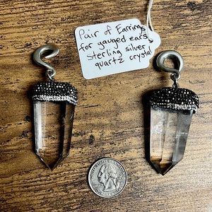 Quartz Crystal Genuine Points - Earring Weights for Gauged Ears